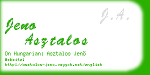 jeno asztalos business card
